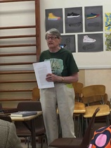 Hellevi Arjava piti kokousesitelmän isoisästään Otto Mannisesta